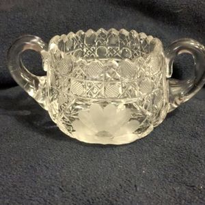 Vintage Imperial Pressed Glass Double Handle Bowl